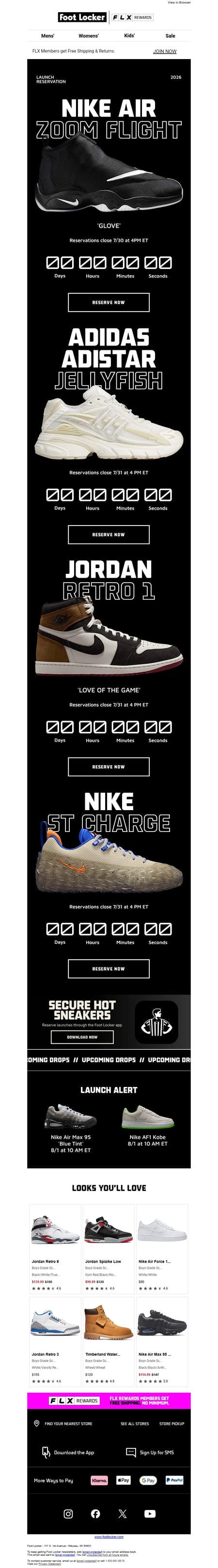 邮件模板创意 Foot Locker 811