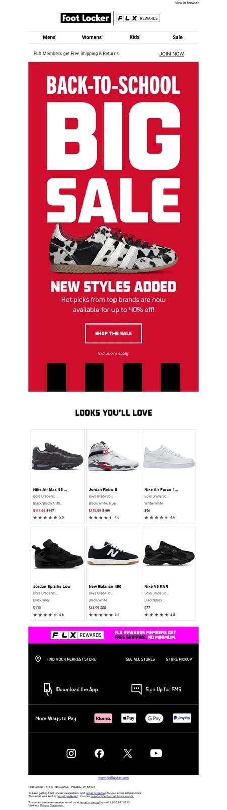 邮件模板创意 Foot Locker 815