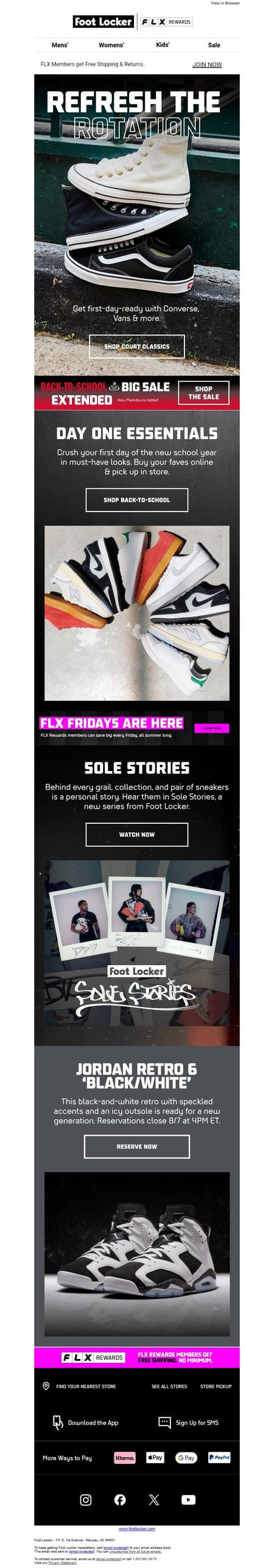 邮件模板创意 Foot Locker 818