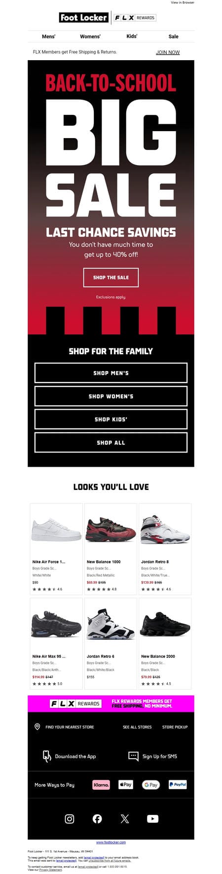 邮件模板创意 Foot Locker 820