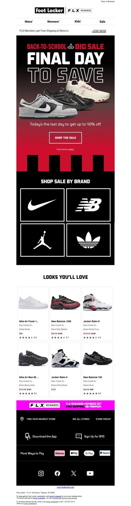 邮件模板创意 Foot Locker 821