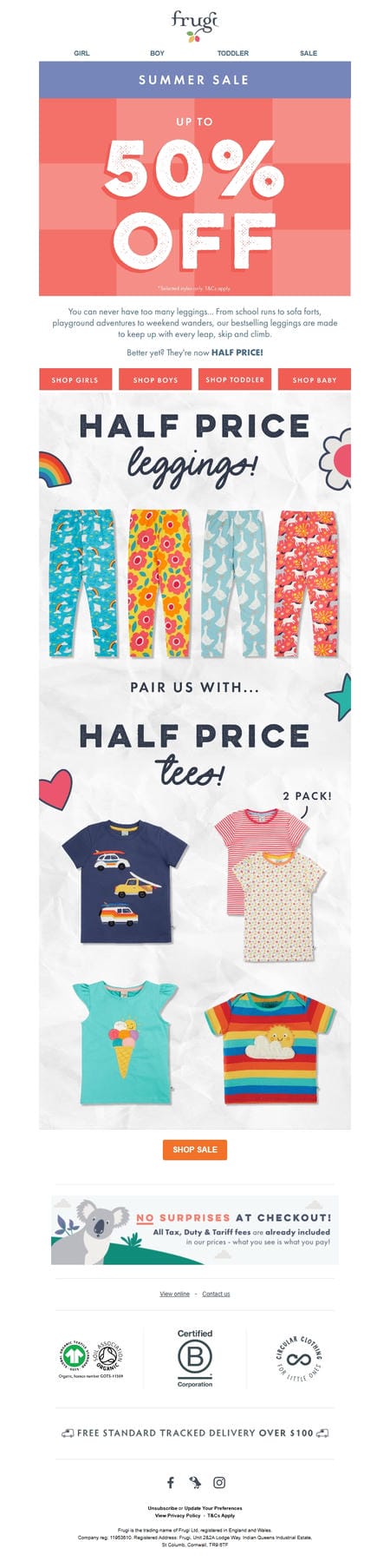 邮件模板创意 Frugi Sale
