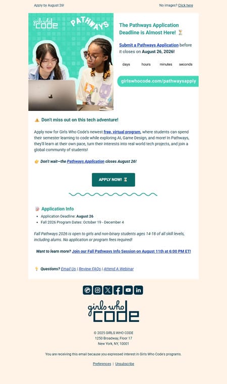 邮件模板创意 Girls Who Code 43