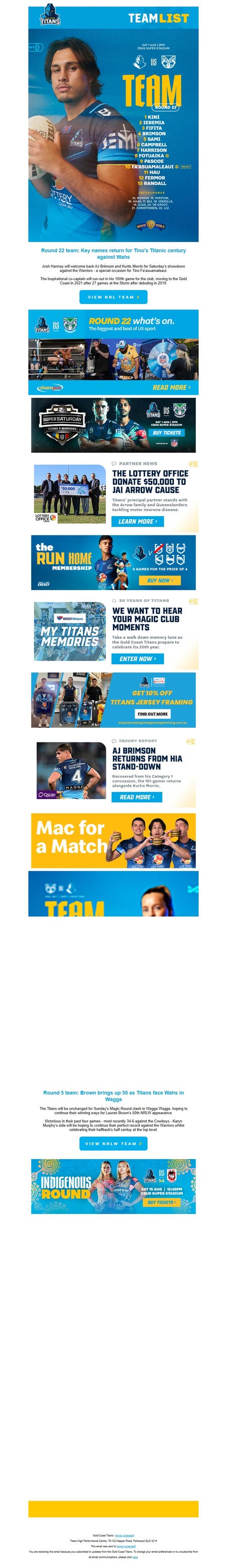 邮件模板创意 Gold Coast Titans 218