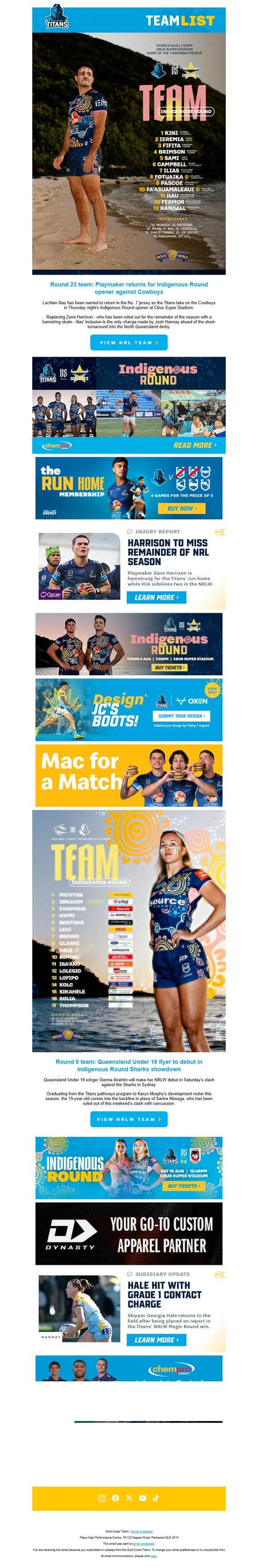 邮件模板创意 Gold Coast Titans 222