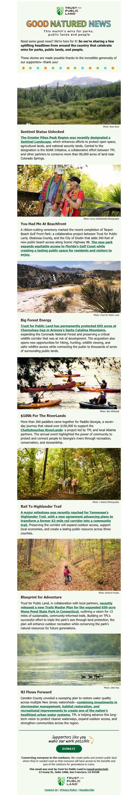 邮件模板创意 Good Natured News Trust For Public Land 3