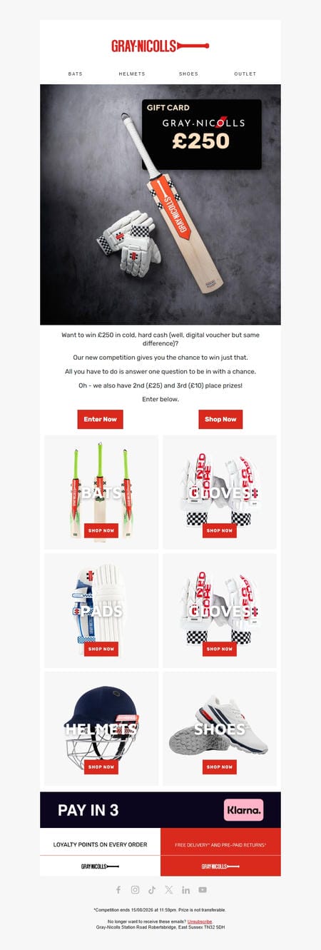 邮件模板创意 Gray Nicolls 62