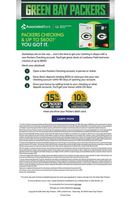 邮件模板创意 Green Bay Packers 217