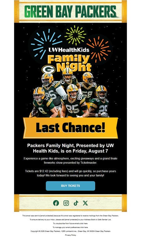 邮件模板创意 Green Bay Packers 219