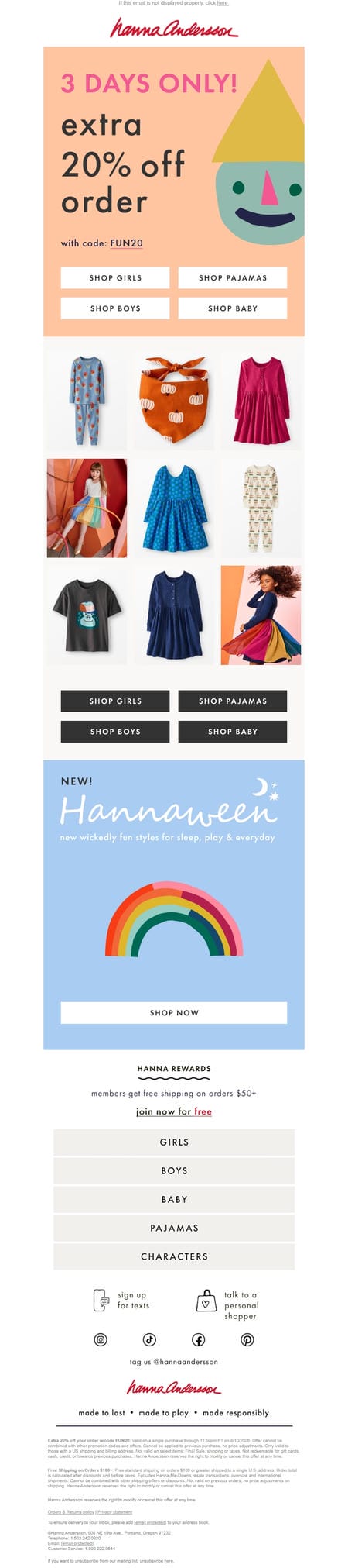 邮件模板创意 Hanna Andersson 817