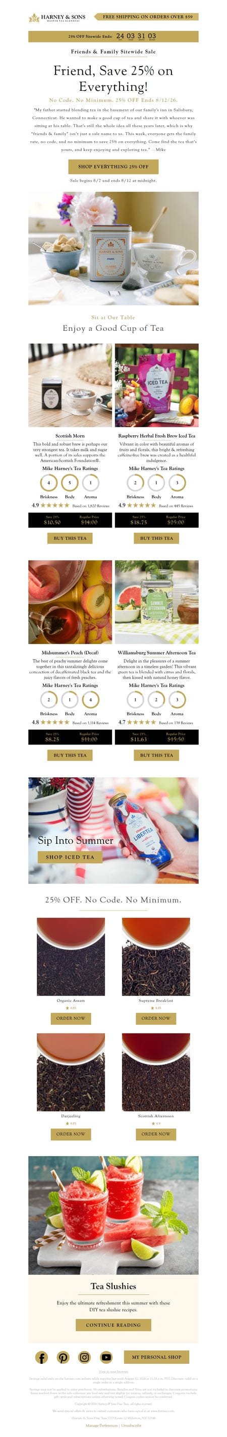 邮件模板创意 Harney Sons Fine Teas 150