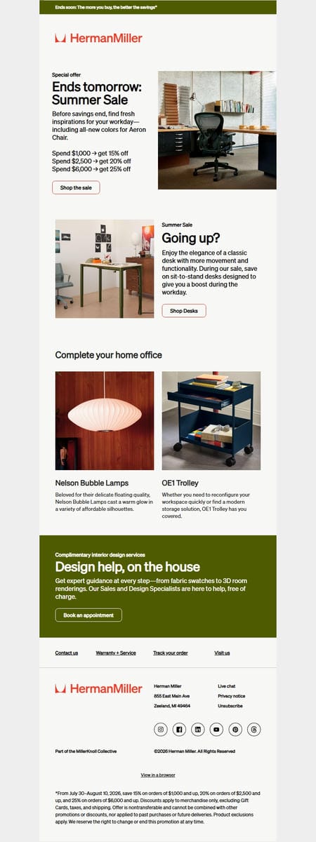 邮件模板创意 Herman Miller 164