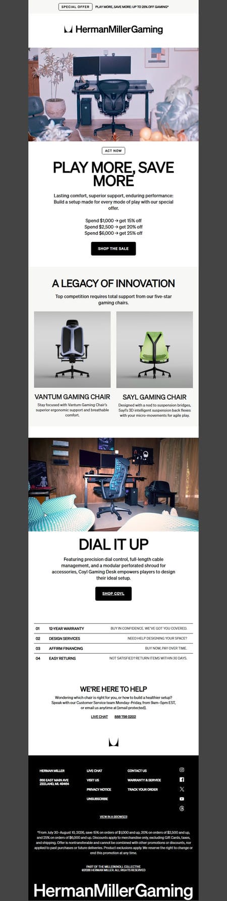 邮件模板创意 Herman Miller Gaming 49