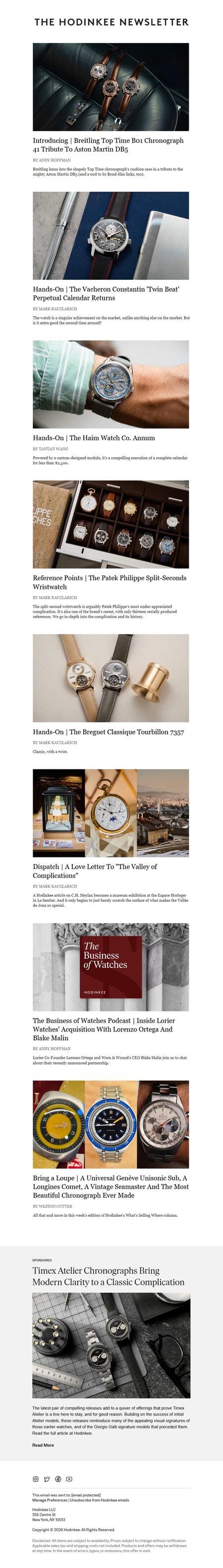 邮件模板创意 Hodinkee 85