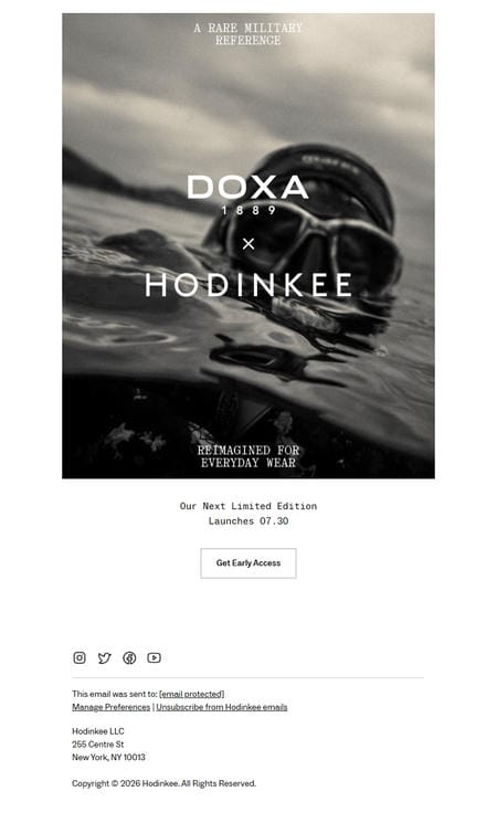 邮件模板创意 Hodinkee Limited Editions 6