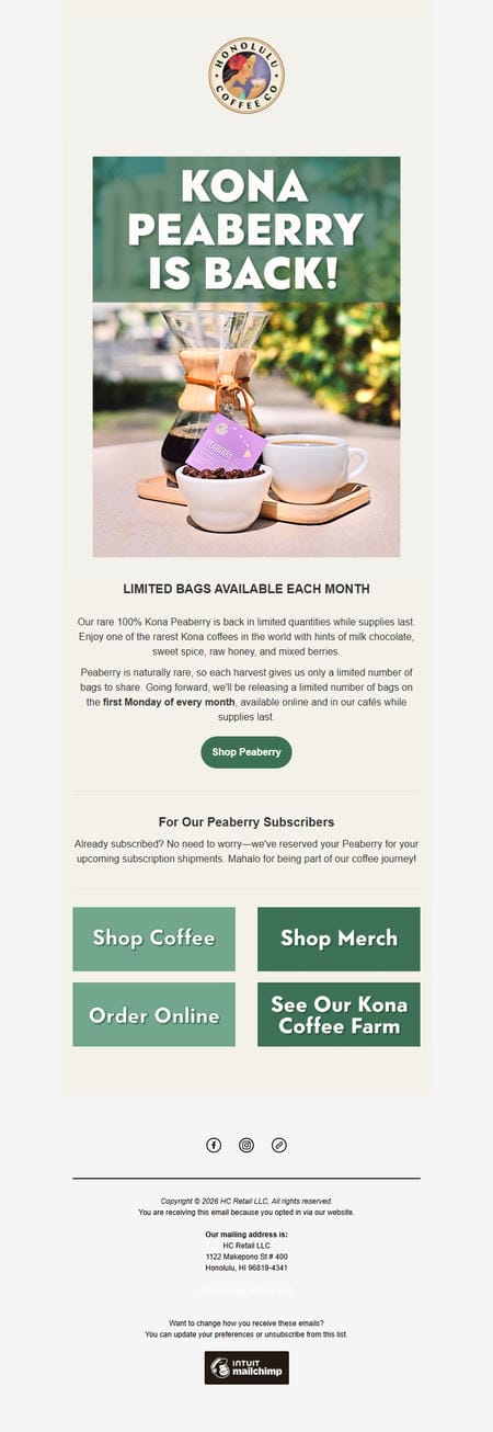 邮件模板创意 Honolulu Coffee Company 37