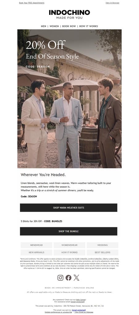 邮件模板创意 Indochino 400