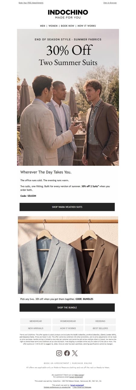 邮件模板创意 Indochino 402