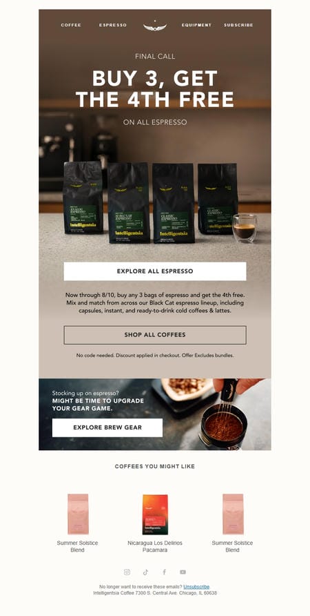 邮件模板创意 Intelligentsia Coffee 85