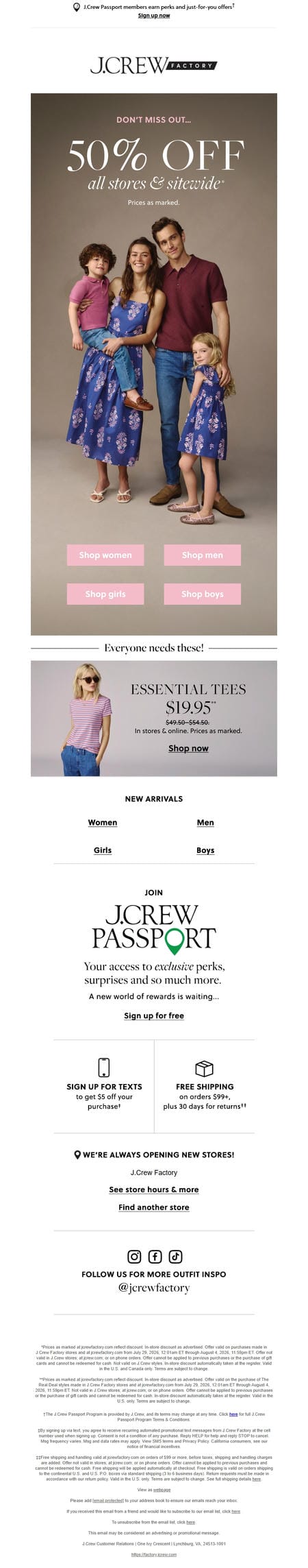 邮件模板创意 J Crew Factory 256