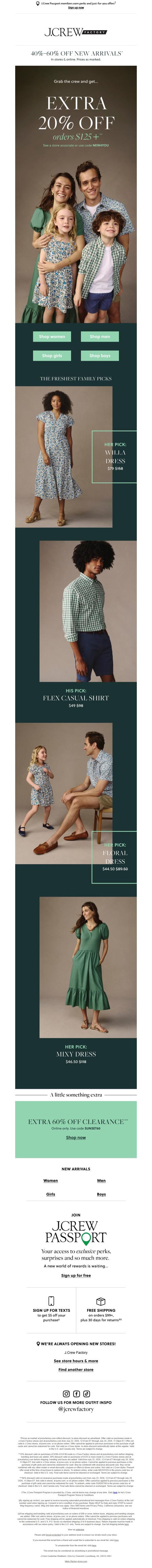 邮件模板创意 J Crew Factory New Arrivals 71