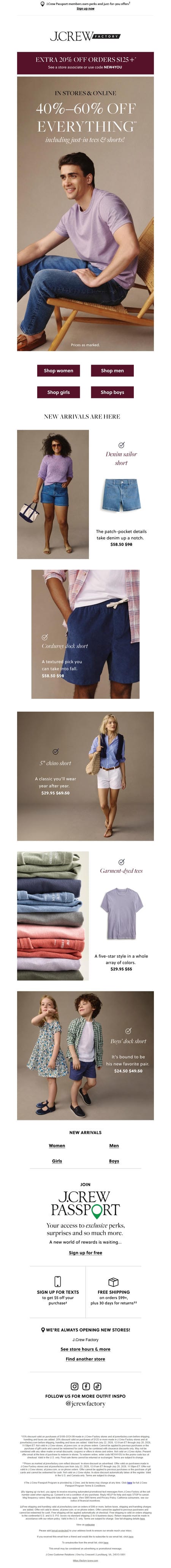 邮件模板创意 J Crew Factory New Arrivals 72