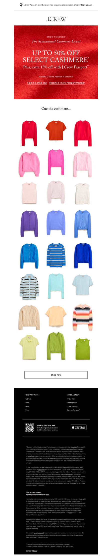 邮件模板创意 J Crew Passport 2