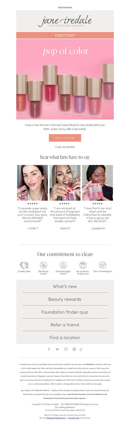 邮件模板创意 Jane Iredale 345