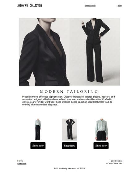 邮件模板创意 Jason Wu Collection