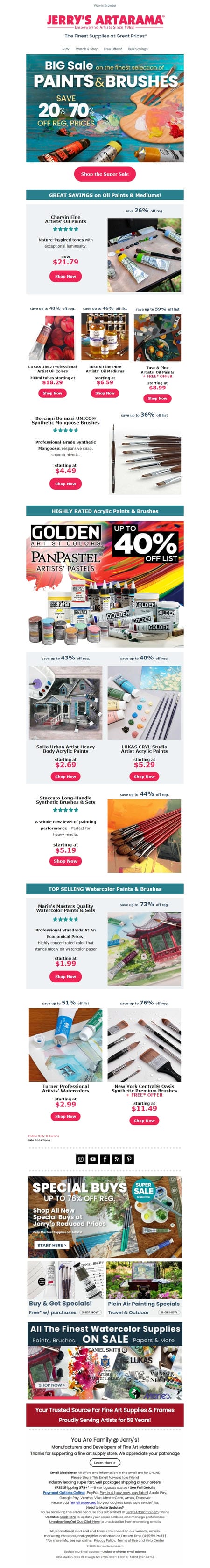 邮件模板创意 Jerrys Artarama Art Supplies 41