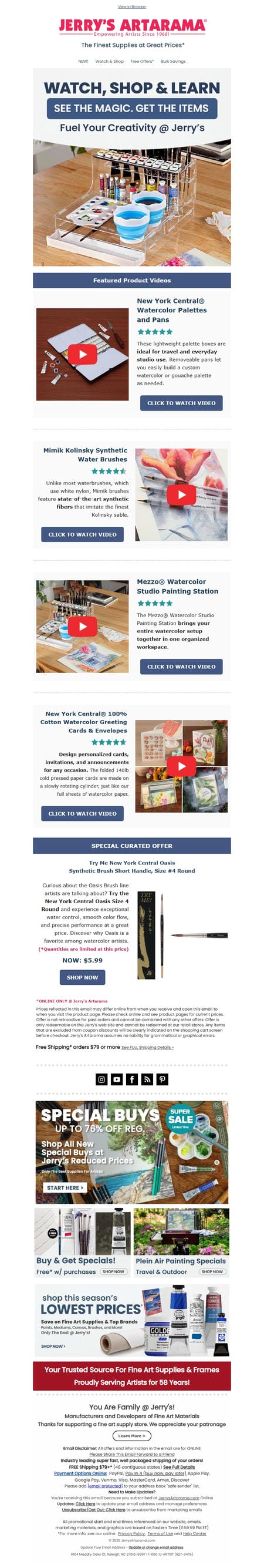 邮件模板创意 Jerrys Artarama Art Supplies 43