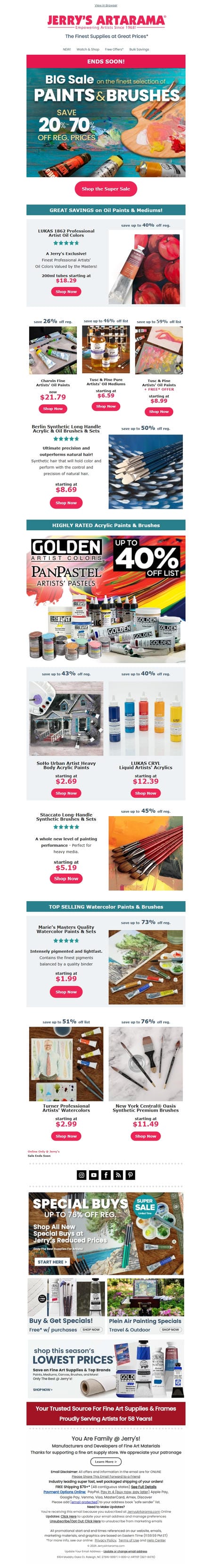 邮件模板创意 Jerrys Artarama Art Supplies 44