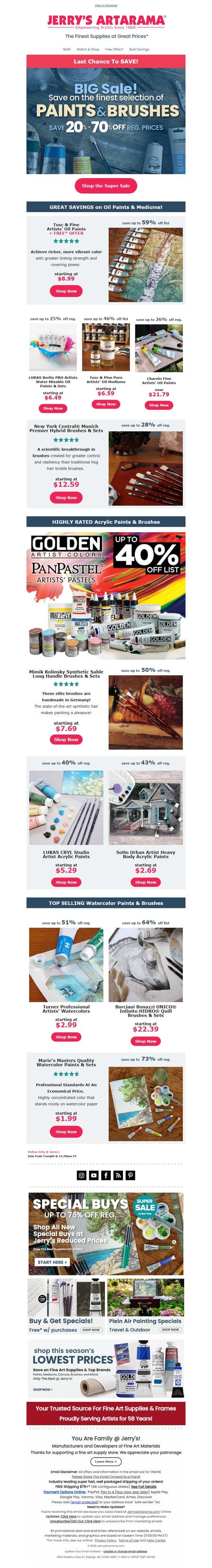 邮件模板创意 Jerrys Artarama Art Supplies 45