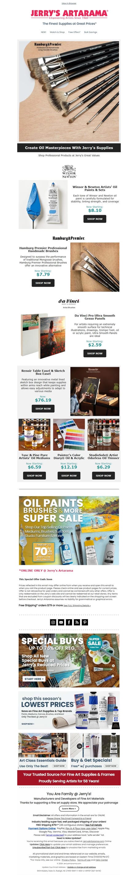 邮件模板创意 Jerrys Artarama Art Supplies 47