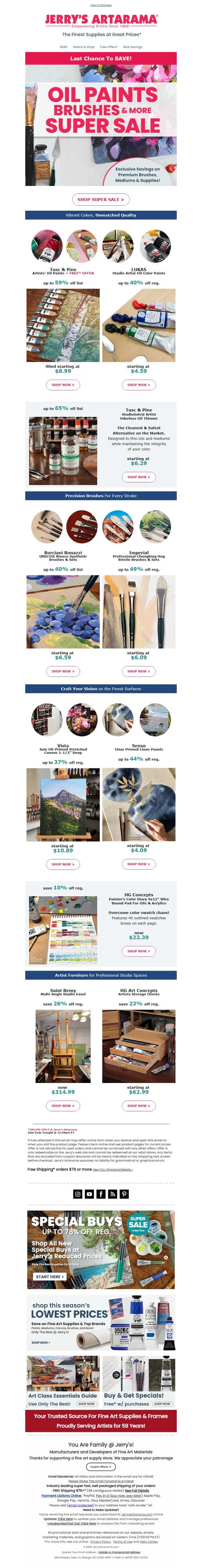 邮件模板创意 Jerrys Artarama Art Supplies 50