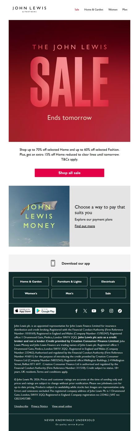 邮件模板创意 John Lewis Partners 167