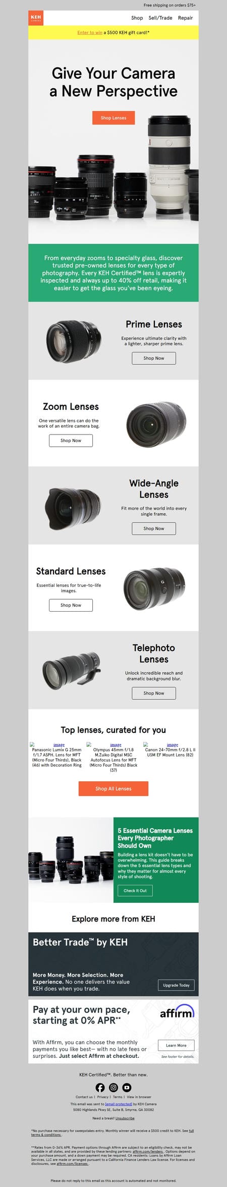 邮件模板创意 Keh Camera 172