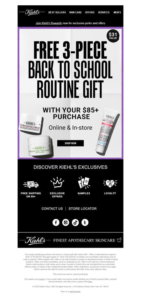 邮件模板创意 Kiehls Since 1851 138
