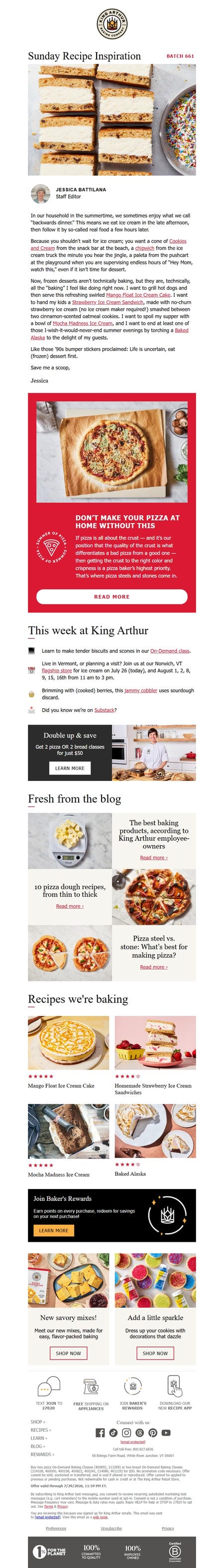 邮件模板创意 King Arthur Baking 69