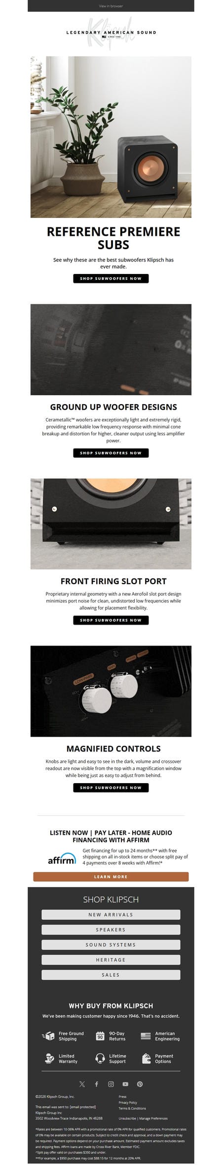 邮件模板创意 Klipsch Audio 155