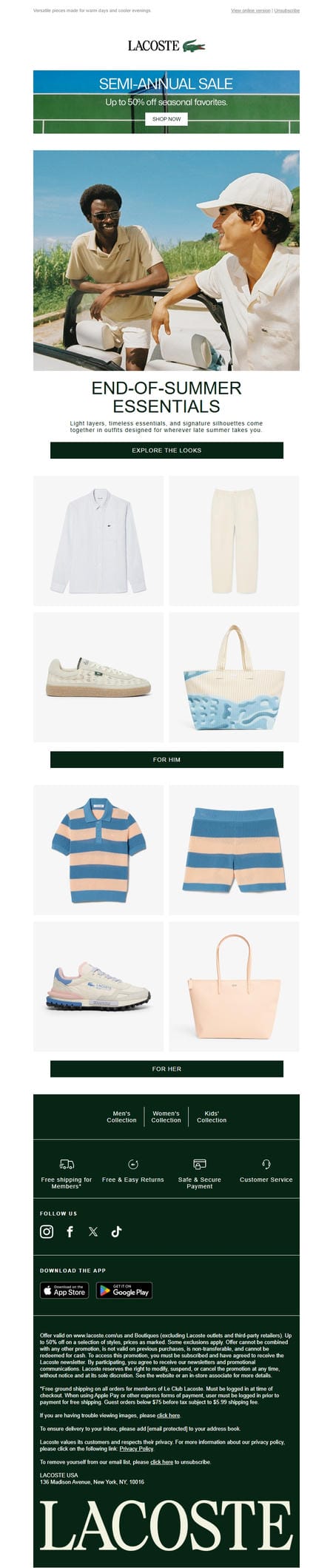 邮件模板创意 Lacoste 330