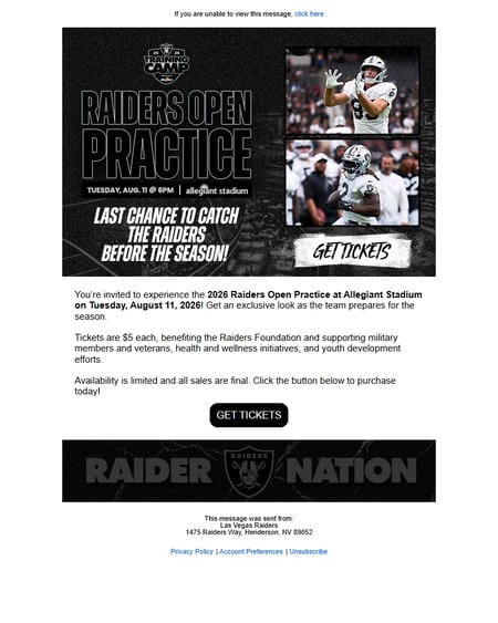 邮件模板创意 Las Vegas Raiders 47