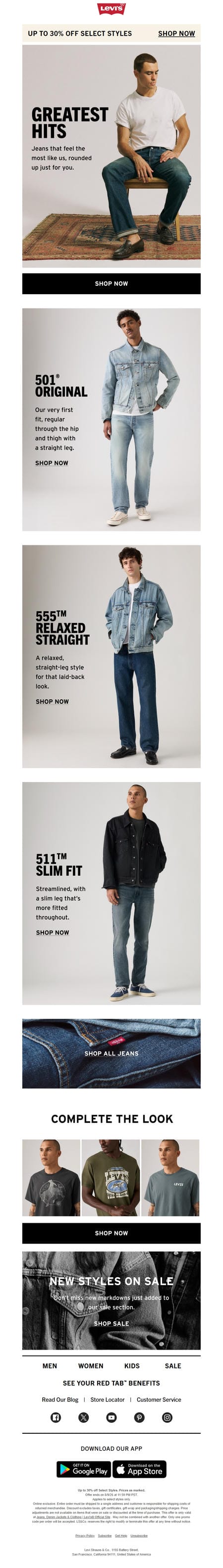 邮件模板创意 Levis 380