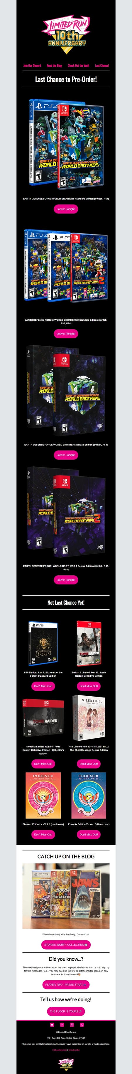 邮件模板创意 Limited Run Games 113