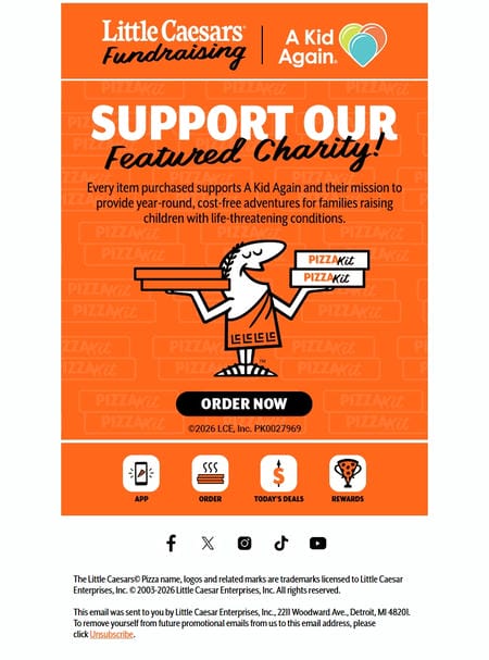 邮件模板创意 Little Caesars Fundraising 2