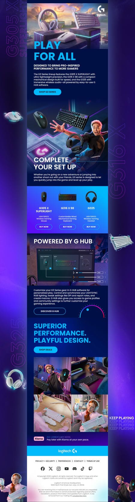 邮件模板创意 Logitech G 33