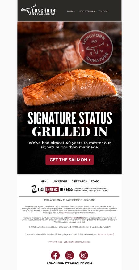 邮件模板创意 Longhorn Steakhouse 5