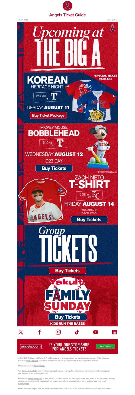 邮件模板创意 Los Angeles Angels Ticket Guide 18