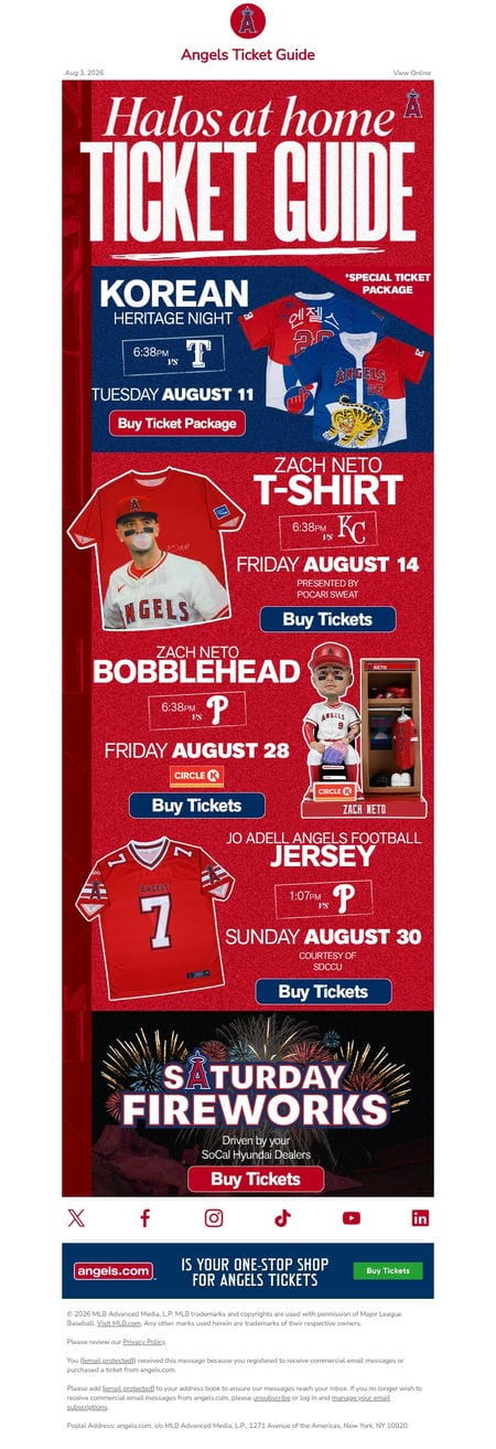 邮件模板创意 Los Angeles Angels Ticket Guide 19