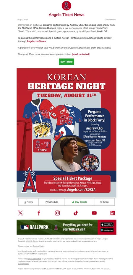 邮件模板创意 Los Angeles Angels Ticketing 49
